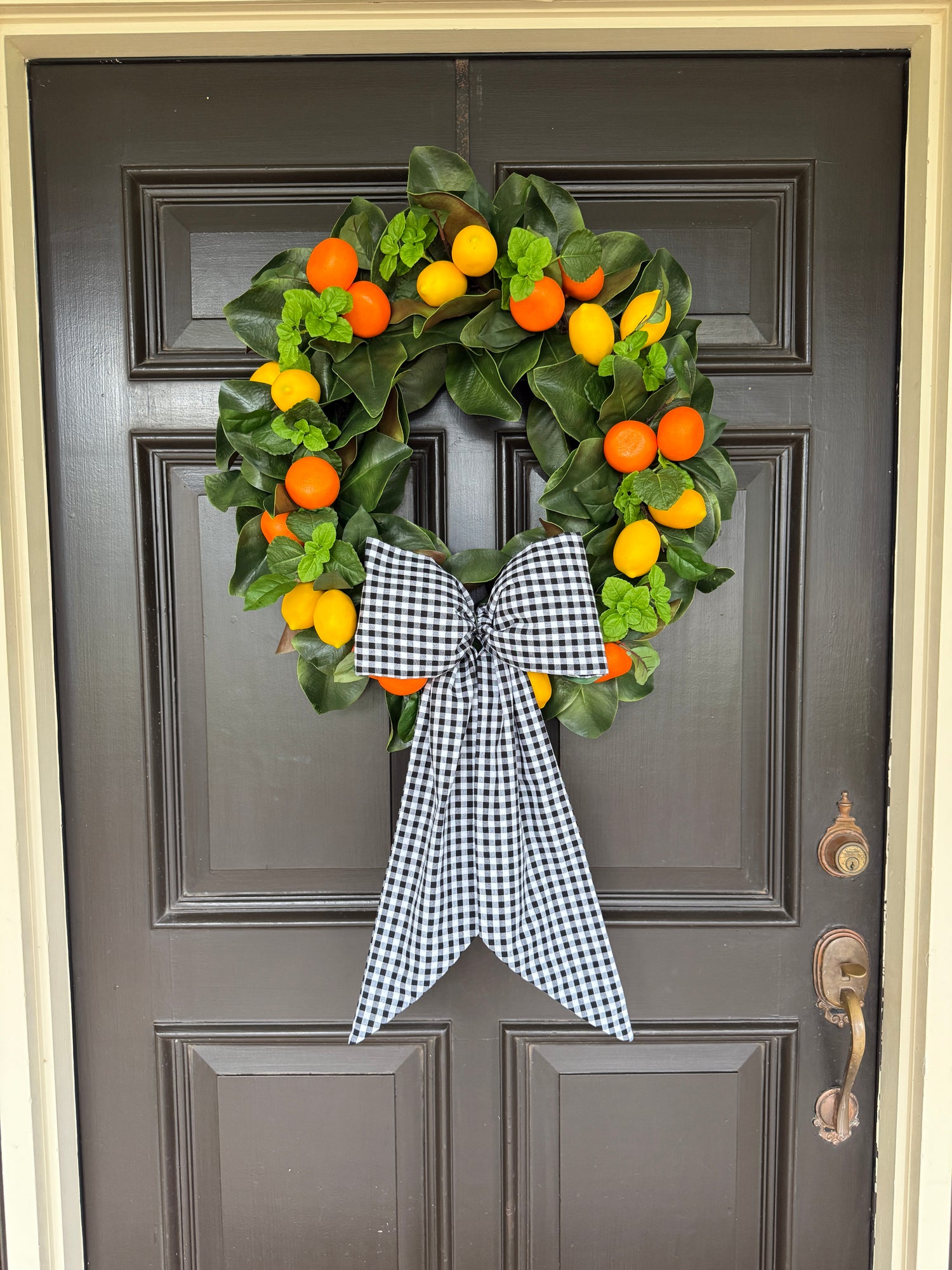 Simple citrus and magnolia wreath