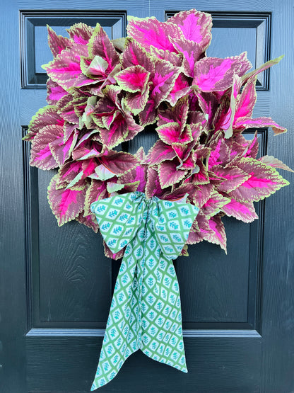 Fluffy coleus wreath