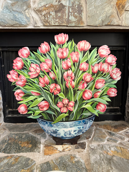 Parrot tulips fireplace screen