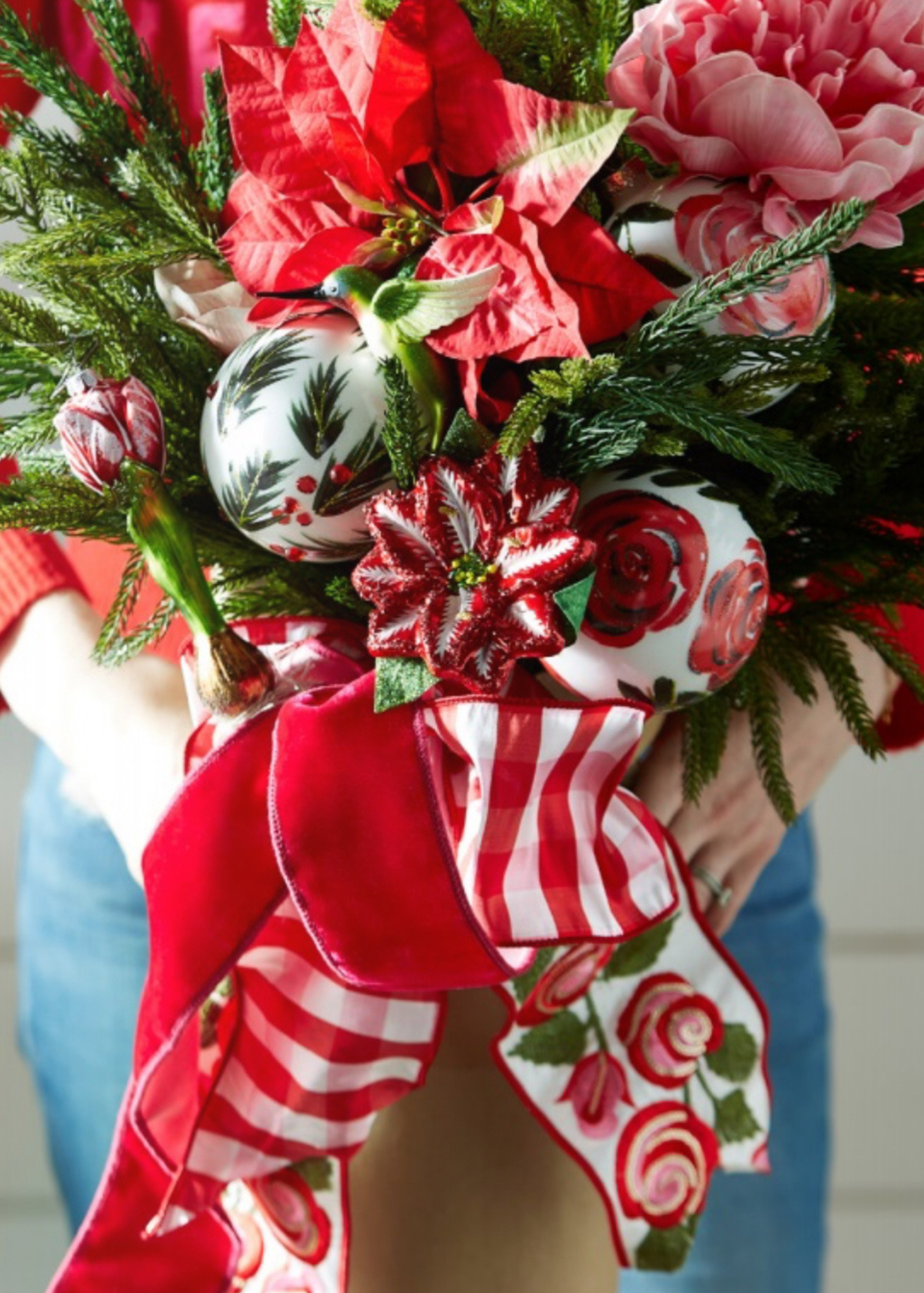 Large red check ribbon