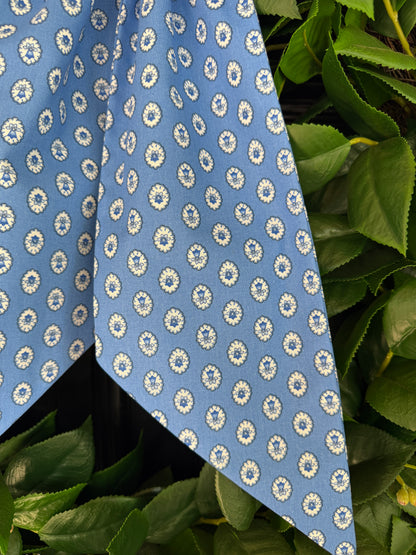 Blue French ditsy print signature wreath sash