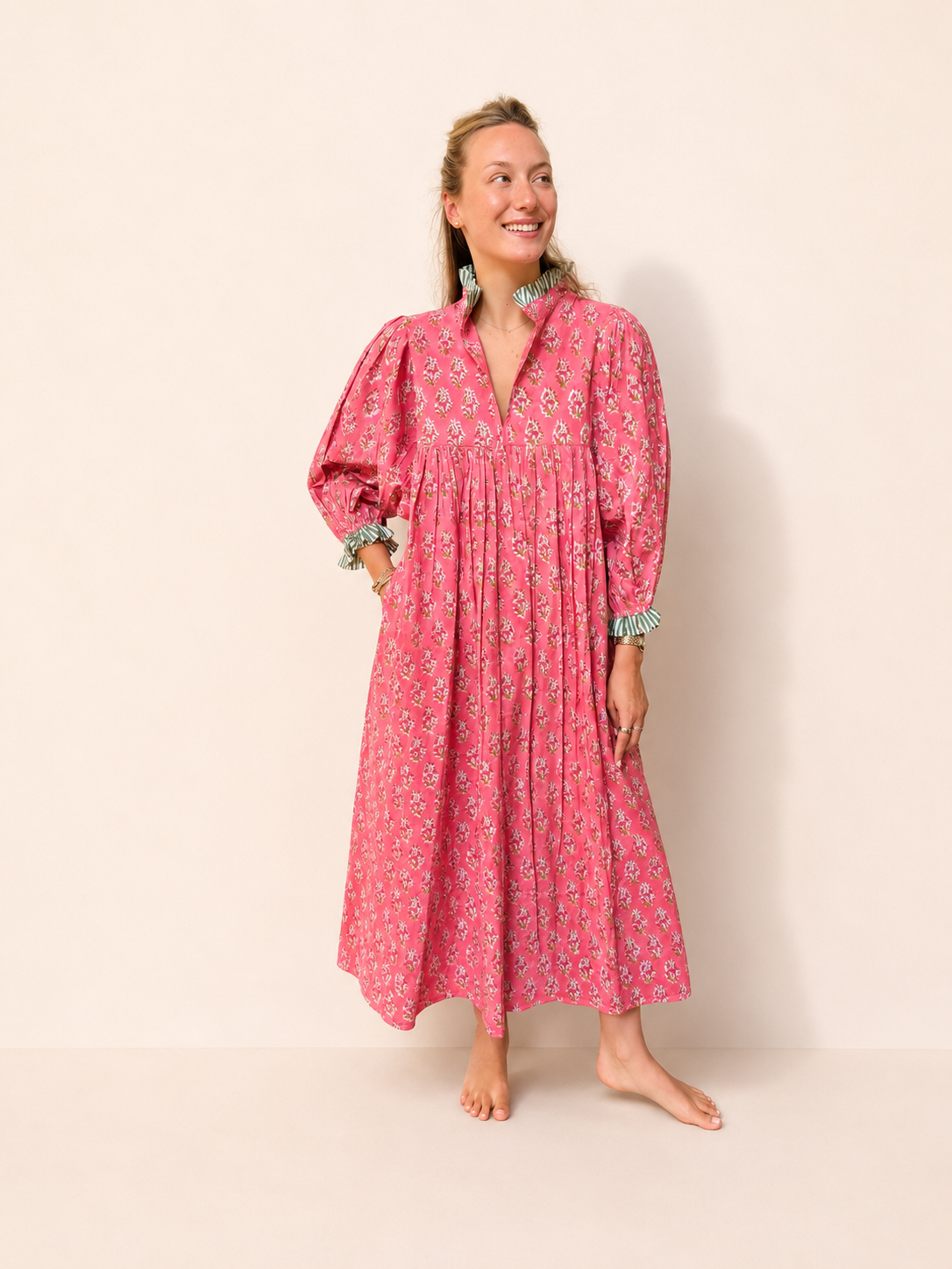 Lillie caftan maxi dress coral