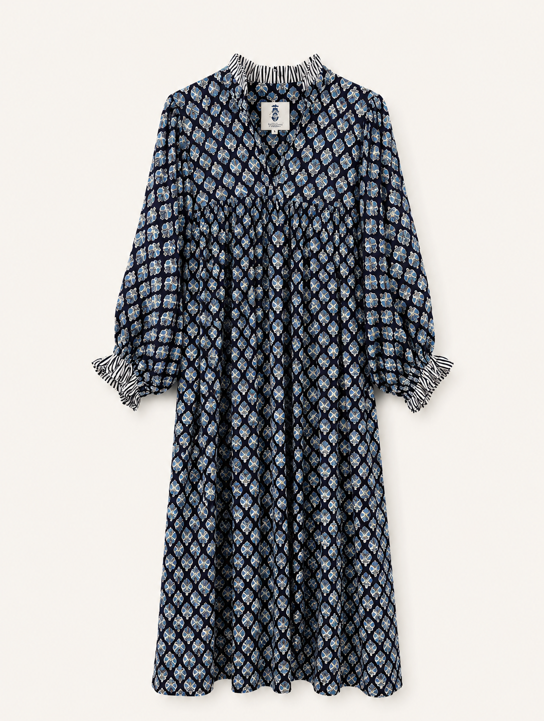 Lillie caftan maxi dress dark navy and blue