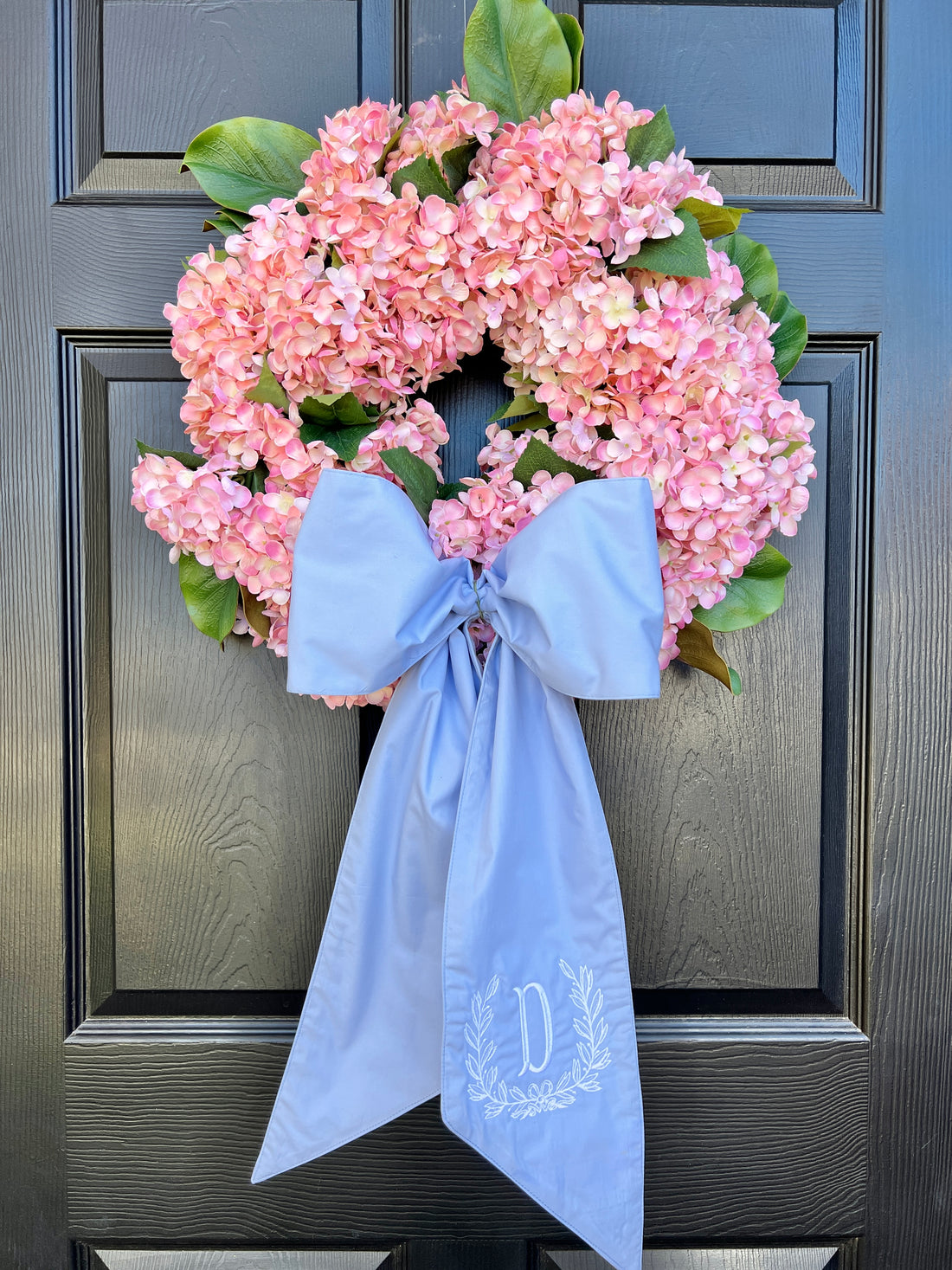 Pink hydrangea wreath