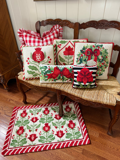 Holiday Mughal Pomegranate hook pillow