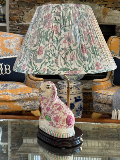 Staffordshire bunny lamp pink