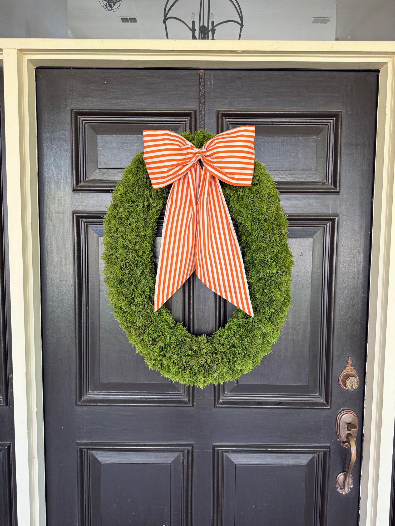 Orange striped signature wreath sash
