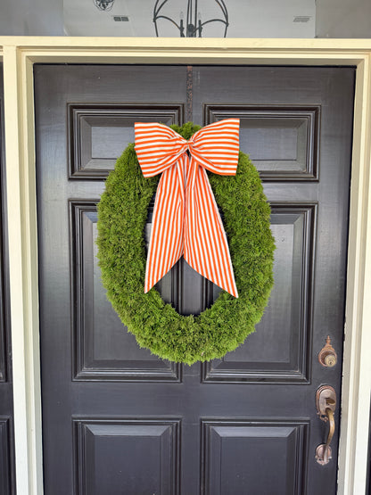 Orange striped signature wreath sash