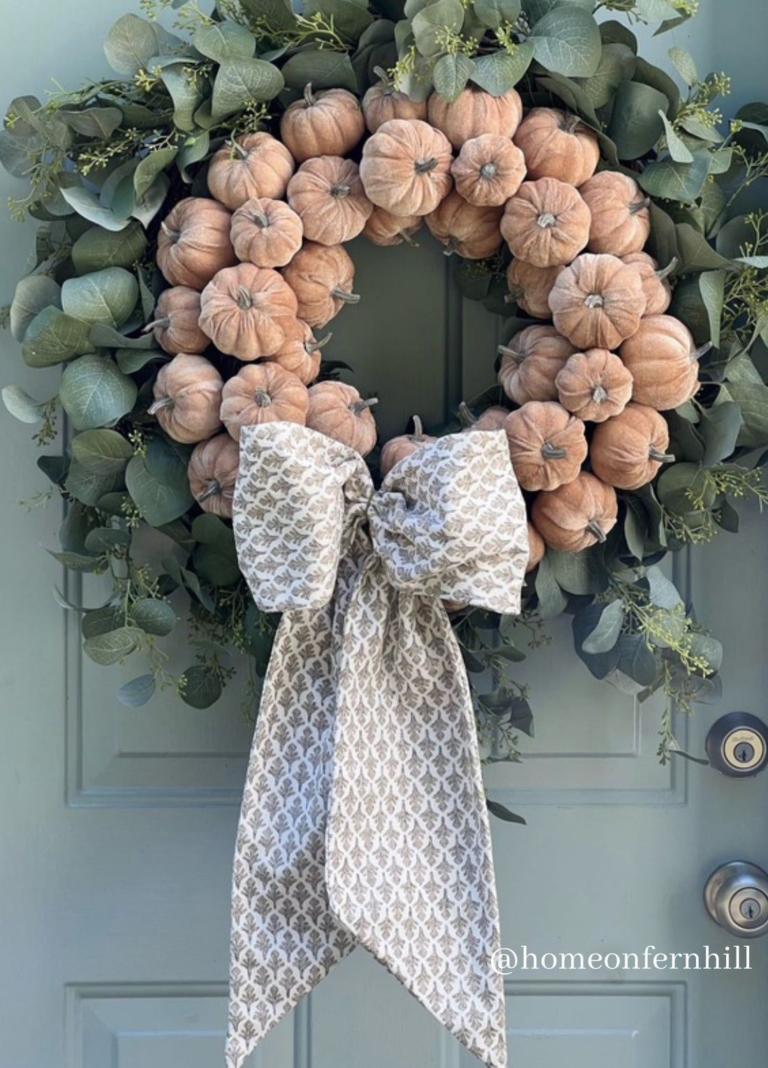 Driftwood block print wreath sash