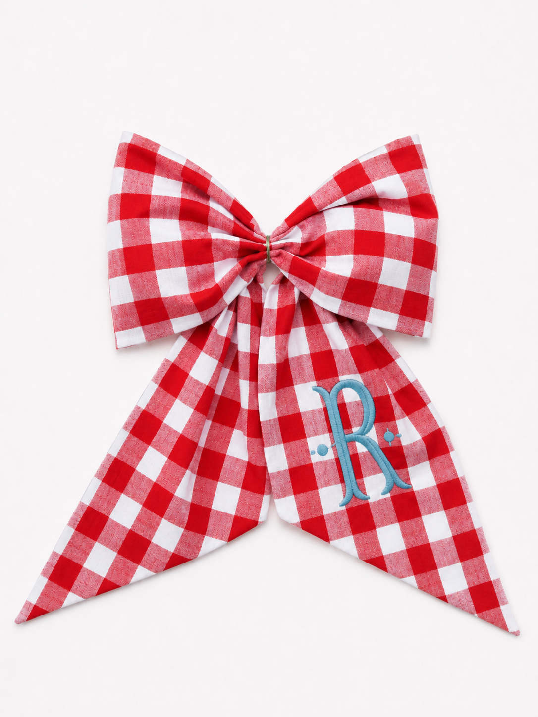 Red buffalo check wreath sash