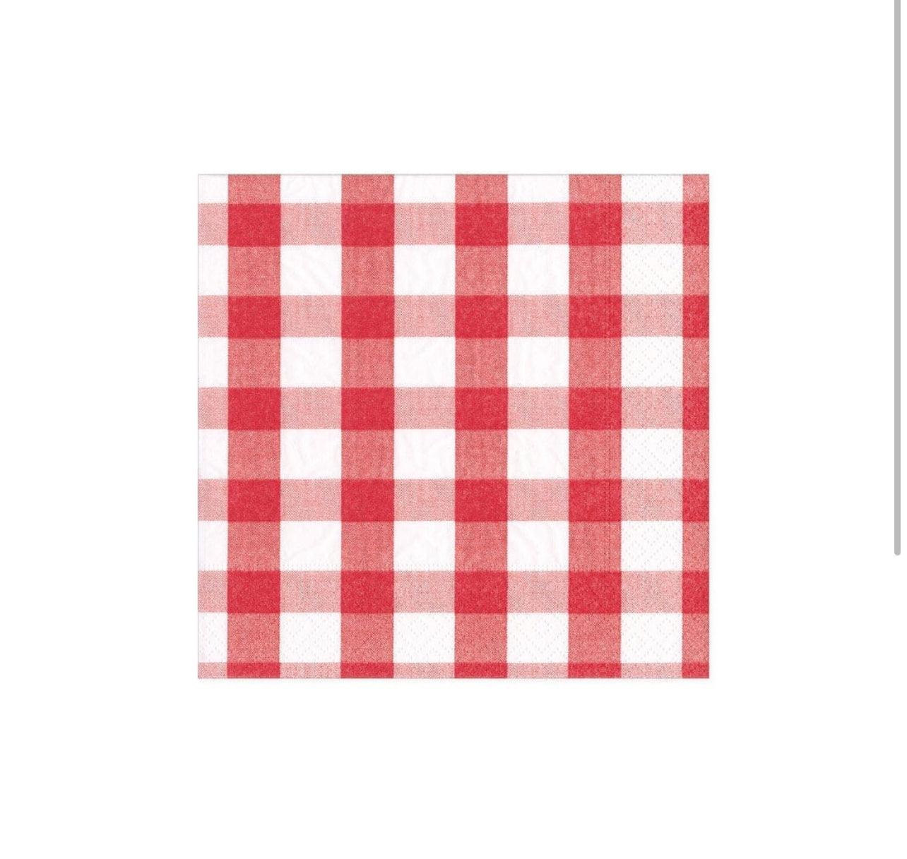 Caspari red gingham print cocktail napkins