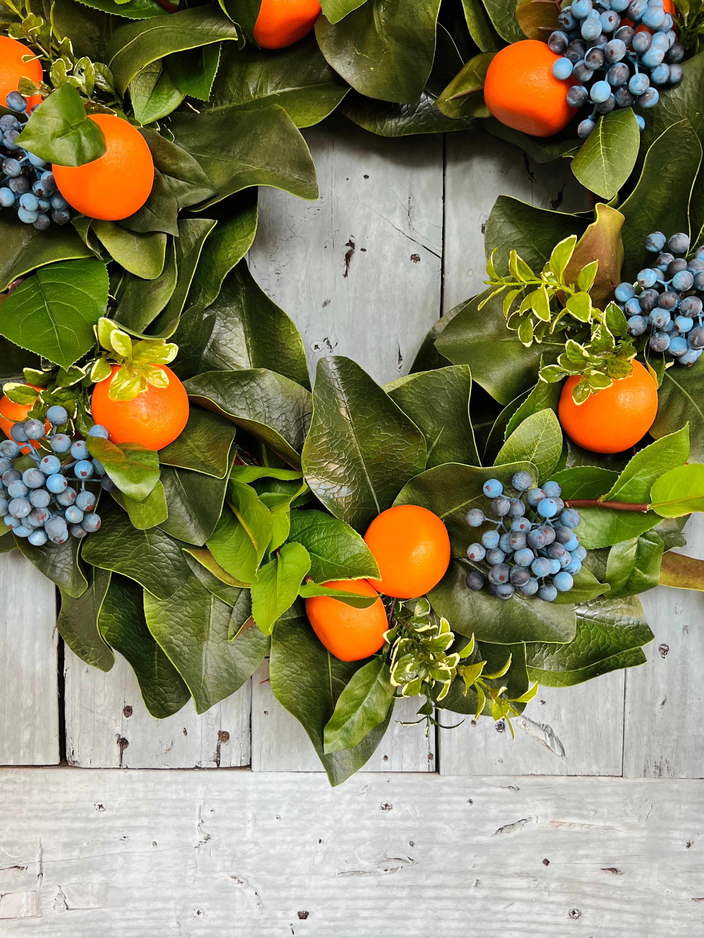 Clementine and blueberry wreath