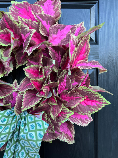 Fluffy coleus wreath