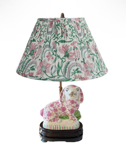 Staffordshire bunny lamp pink