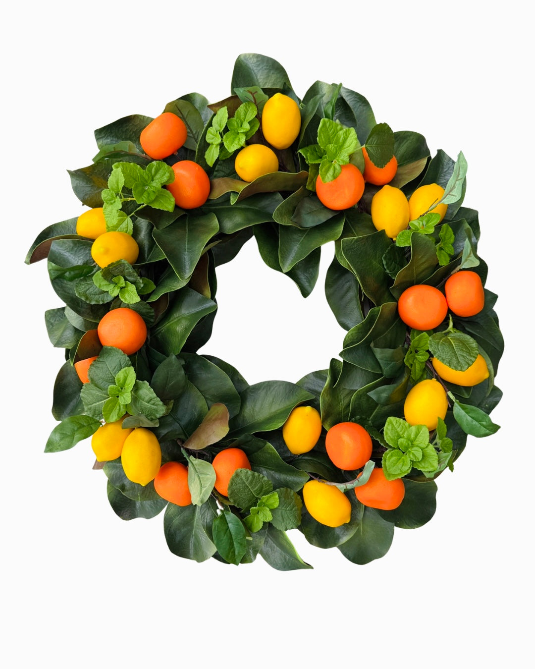 Simple citrus and magnolia wreath