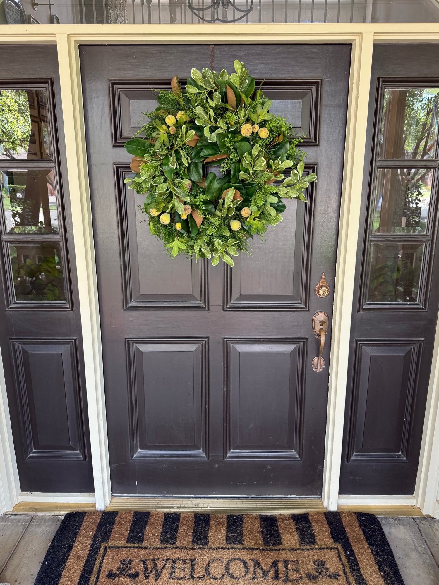 Fig and mixed greens wreath