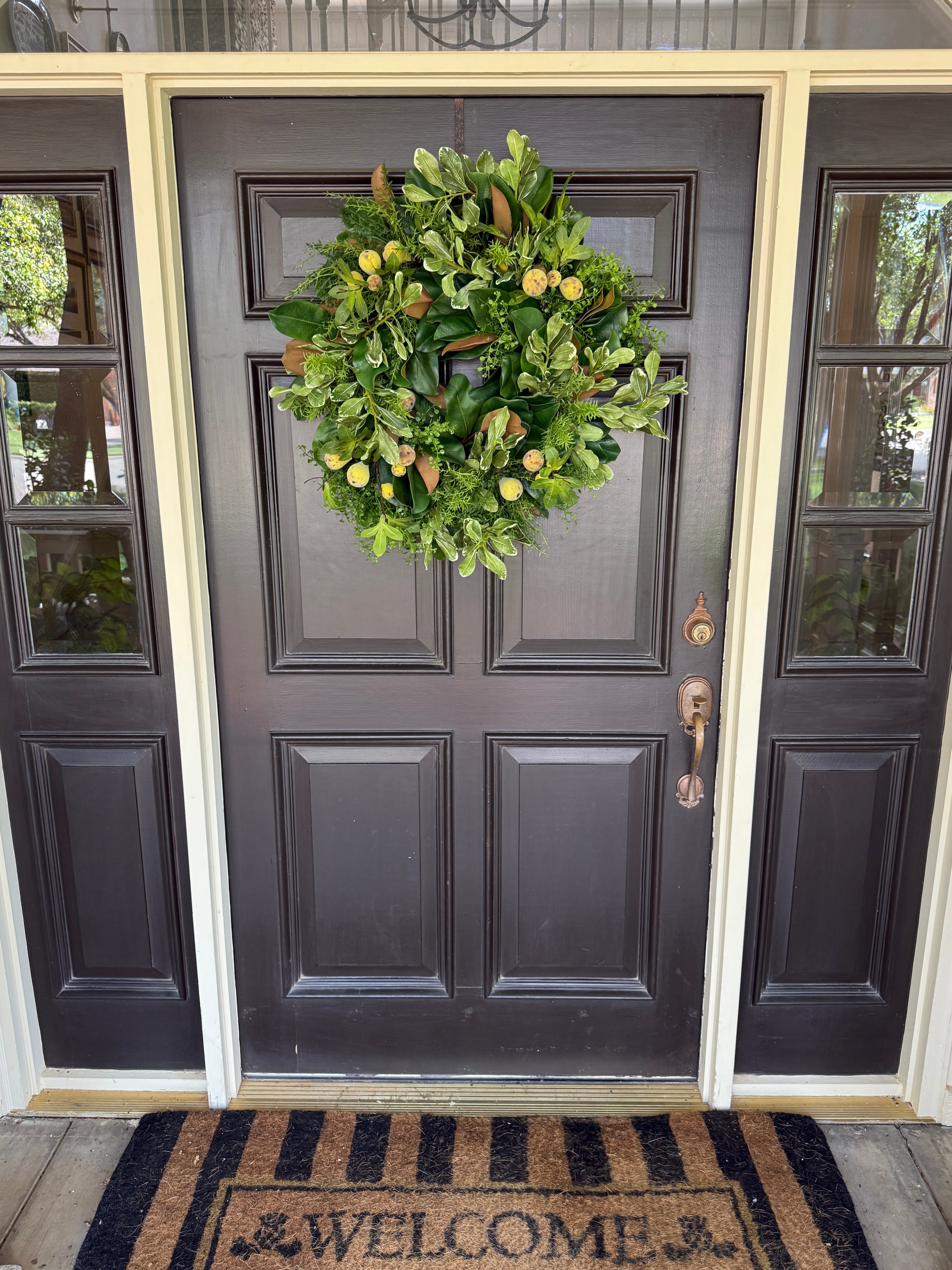 Fig and mixed greens wreath