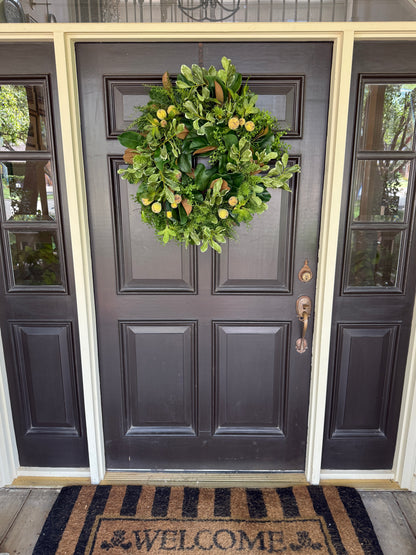 Fig and mixed greens wreath