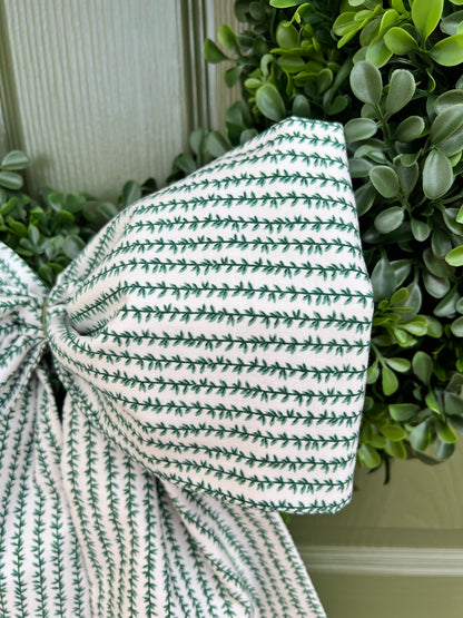 Green vine stripe signature wreath sash