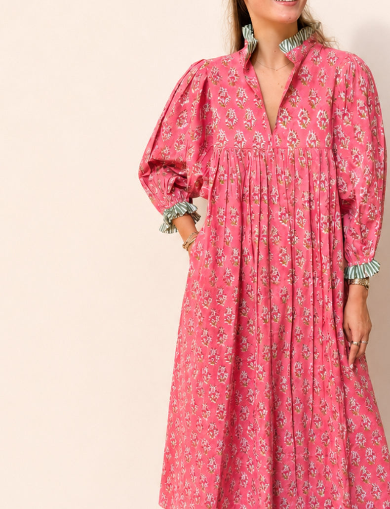 Lillie caftan maxi dress coral