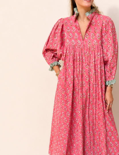 Lillie caftan maxi dress coral