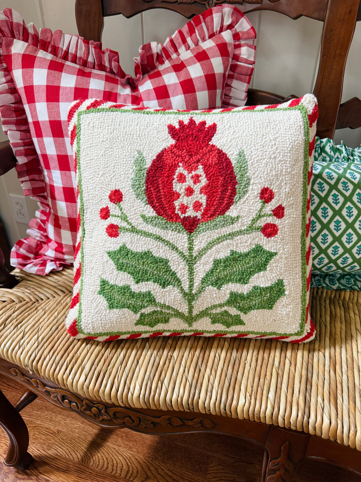 Holiday Mughal Pomegranate hook pillow