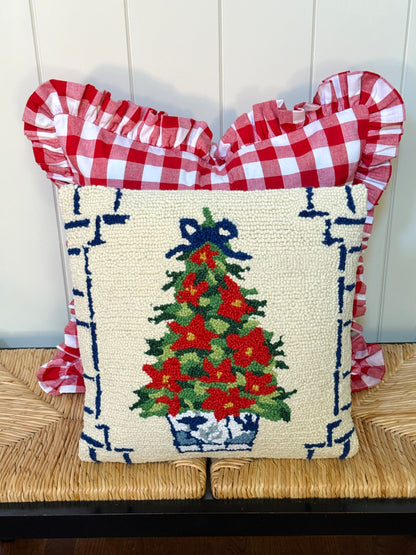 Chinoiserie Christmas tree pillow