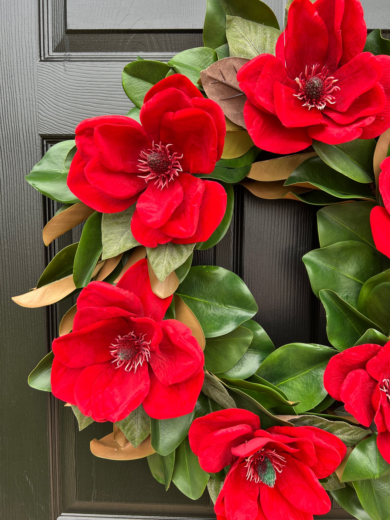 Red magnolia wreath