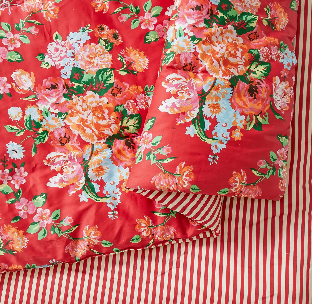 Red floral bedding collection