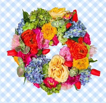 The Cady bright multicolored floral wreath
