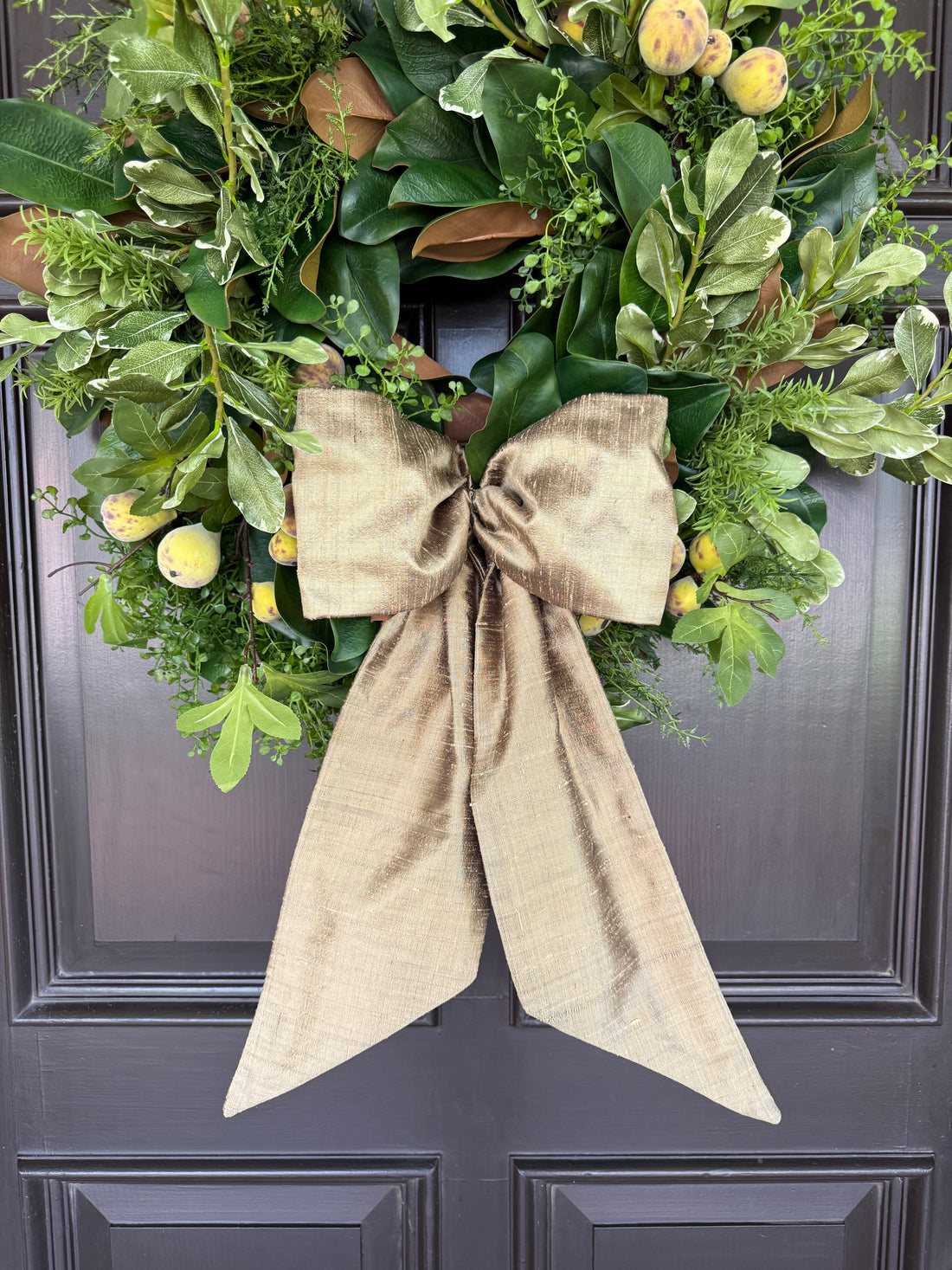 Luxe Driftwood tan 100 percent silk wreath sash