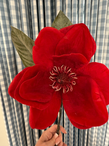 Red velvet magnolia stem