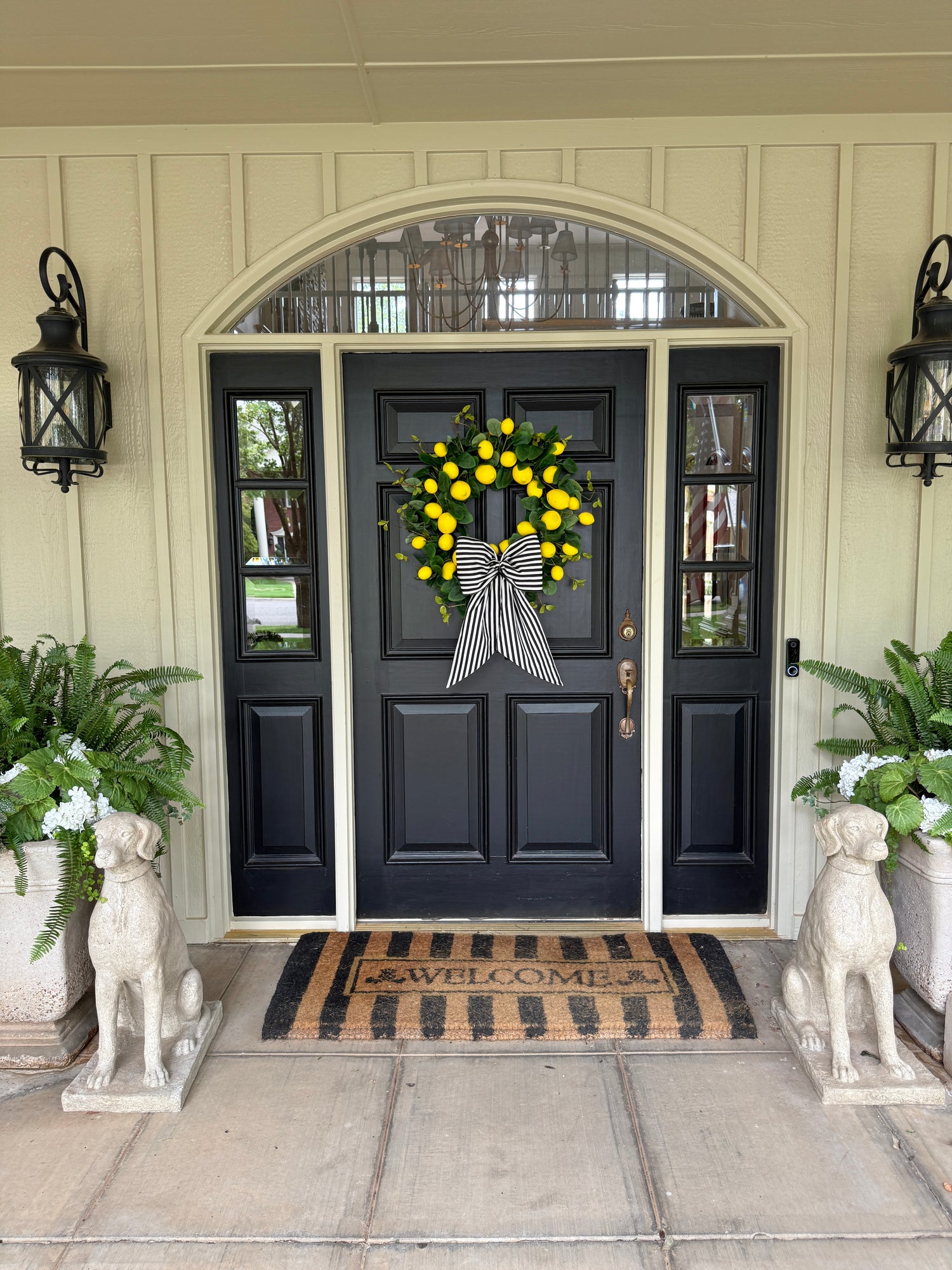 Black and white stripe signature wreath sash monogram available