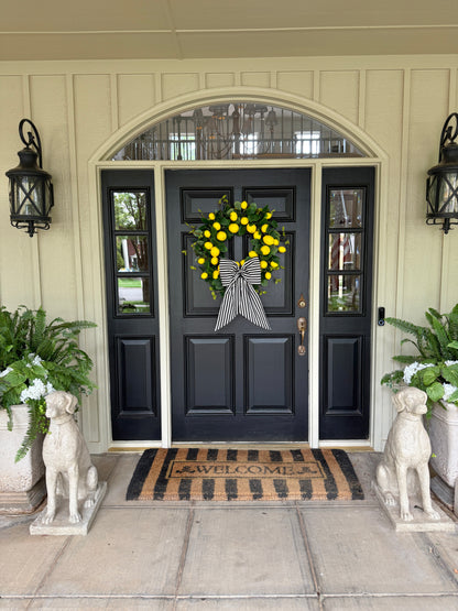 Black and white stripe signature wreath sash monogram available