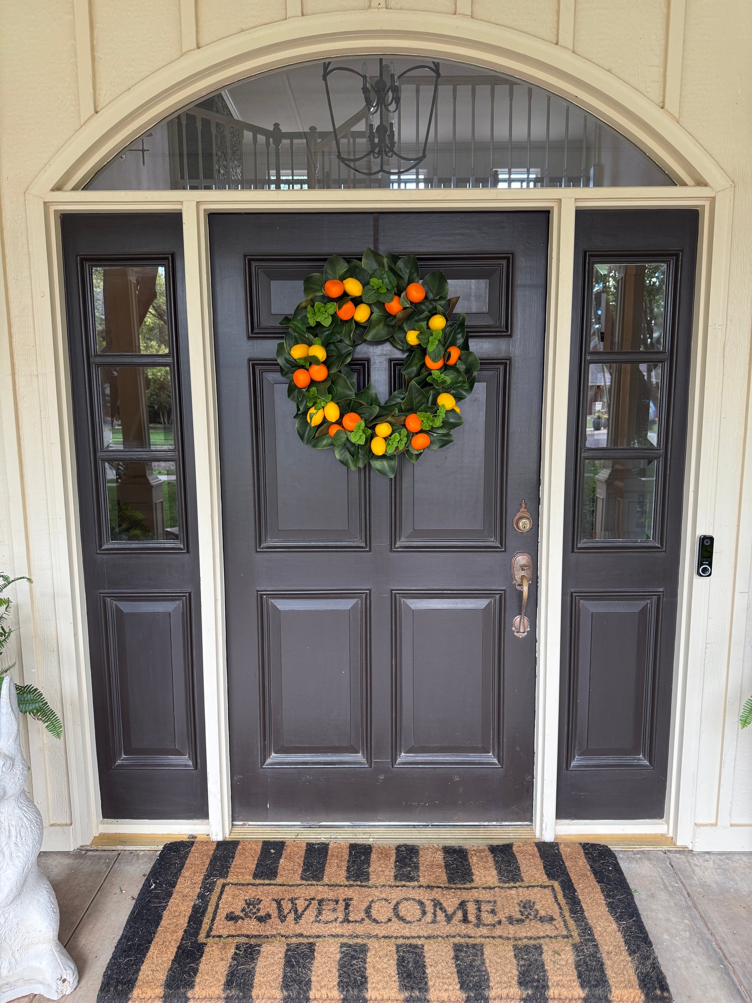 Simple citrus and magnolia wreath