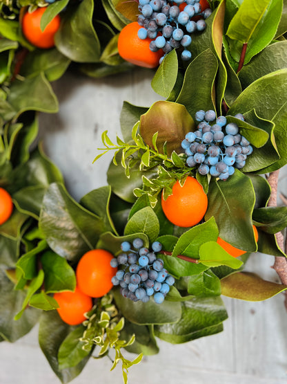 Clementine and blueberry wreath