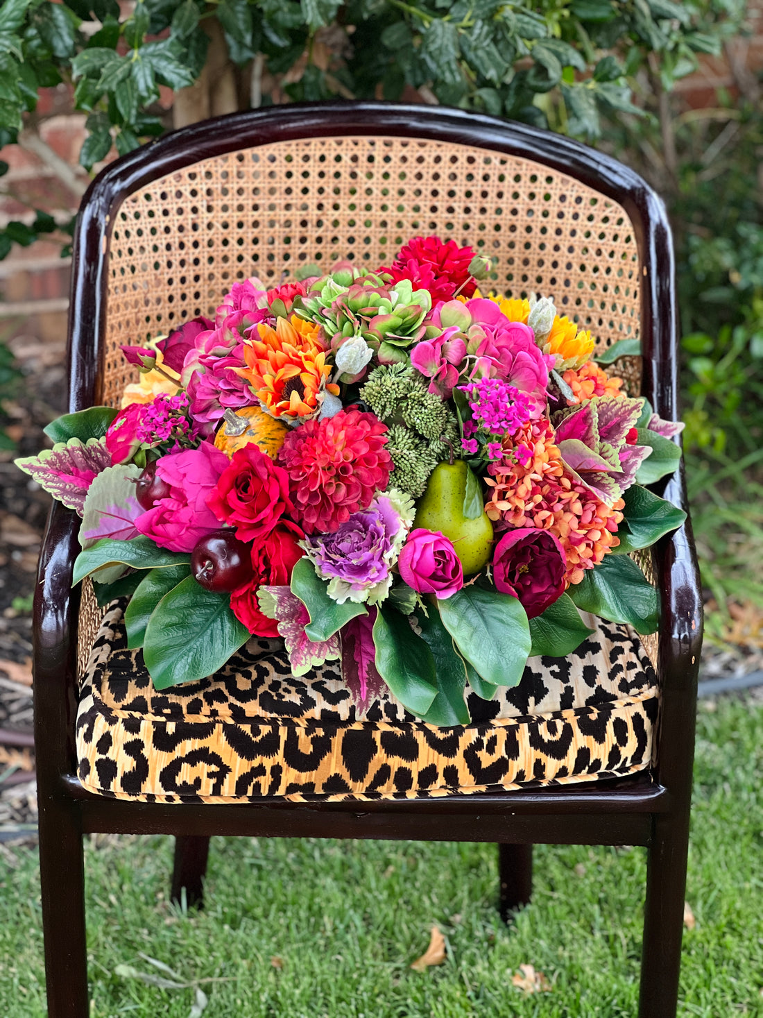 Large drop-in Fall flower arrangement (bowl not included)