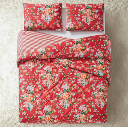 Red floral bedding collection