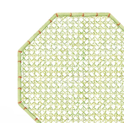 Caspari green bamboo trellis die cut placemat (single)