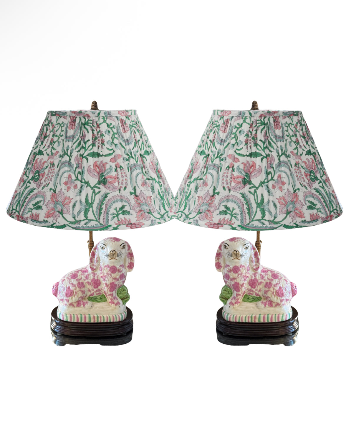 Staffordshire bunny lamp pink