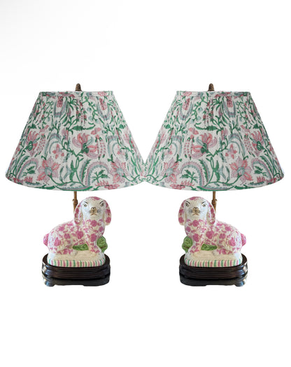 Staffordshire bunny lamp pink