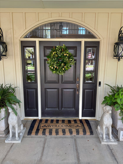 Fig and mixed greens wreath