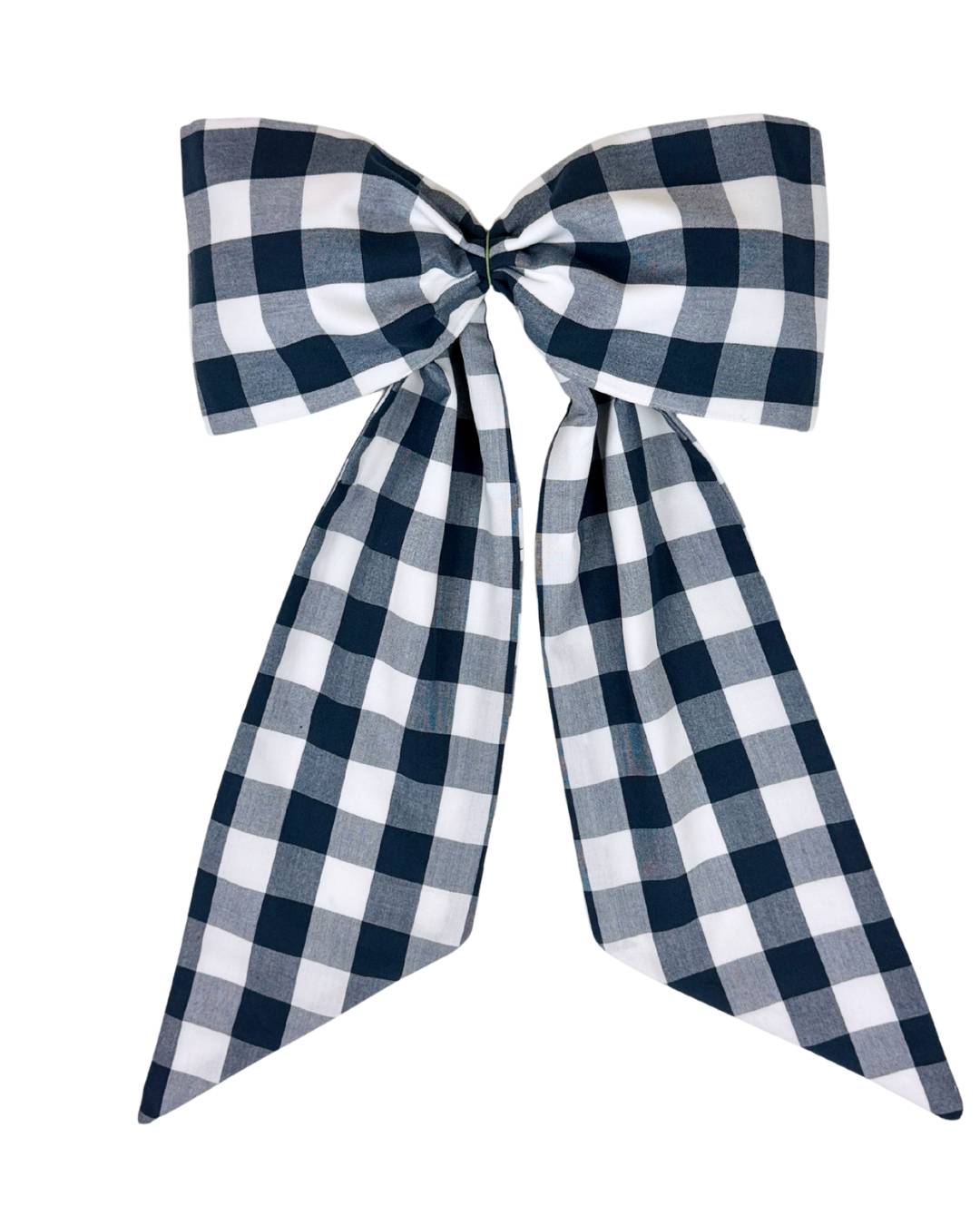 Navy and white buffalo check wreath sash