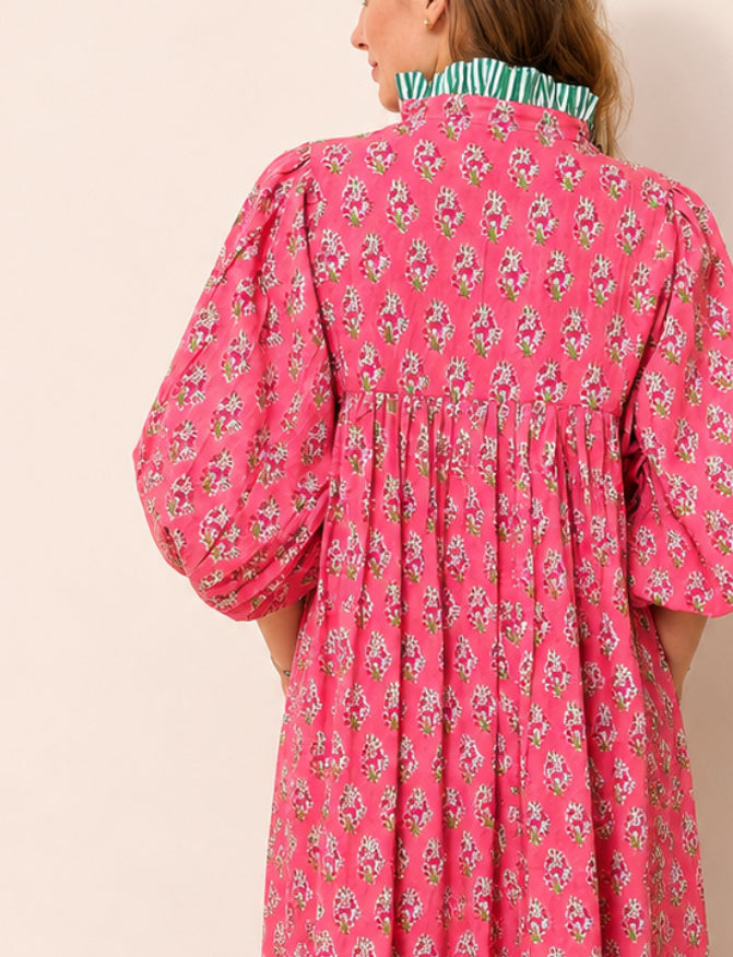 Lillie caftan maxi dress coral