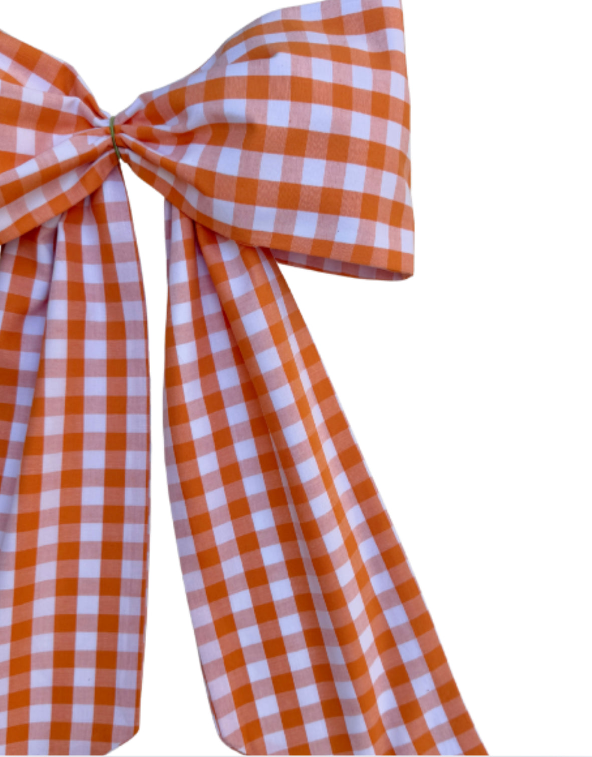 Pumpkin orange gingham check signature wreath sash