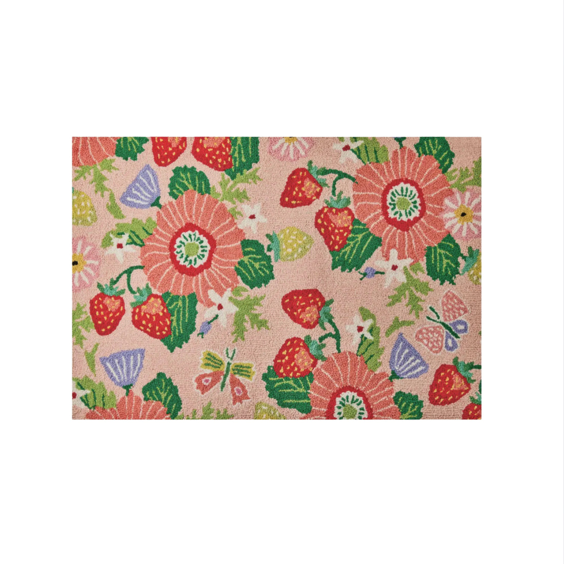 Strawberry Garden hand hooked rug