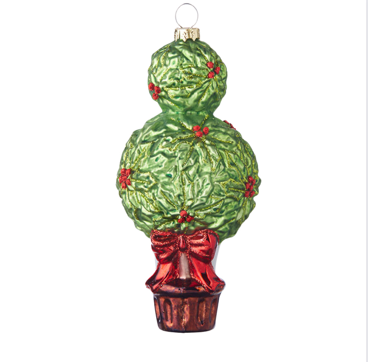 Glass topiary ornament set of 2