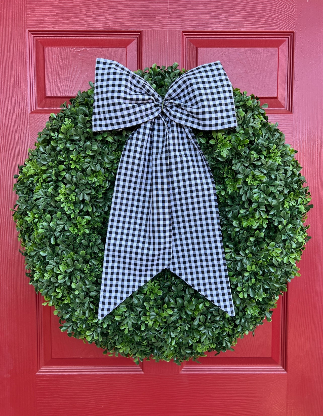 Black and white gingham wreath bow sash custom monogram available