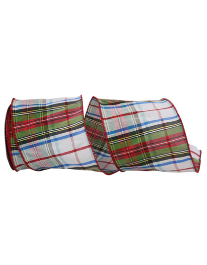 Stewart plaid ribbon by the roll 4” x 10 yards