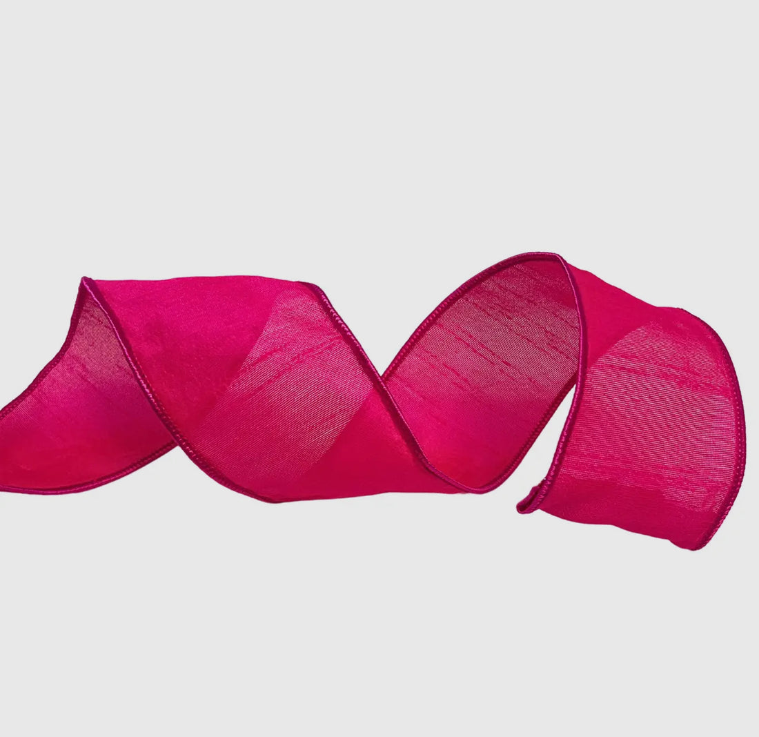 Hot pink dupioni ribbon 2.5” x 10 yard roll